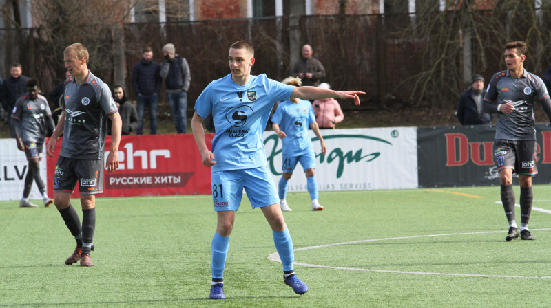 Vladislavs Soloveičiks mačā pret "Riga" FC / Foto: Juris Gūtmans