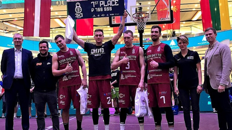 "Riga Ghetto Basket" pēc uzvaras posmā. Foto: ghetto.lv