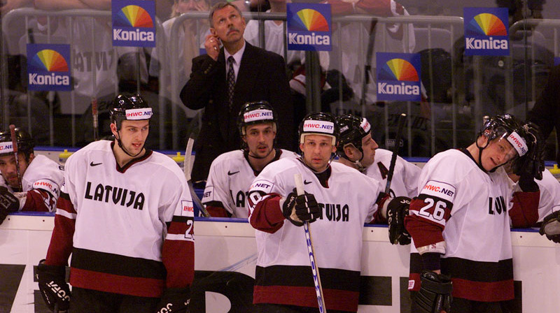 Latvijas izlase 2001. gada pasaules čempionātā Ķelnē. Foto: Sporta Avīze