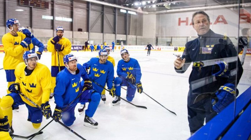 Juhans Garpenlēvs Zviedrijas izlases treniņā. Foto: imago images / Bildbyran/Scanpix