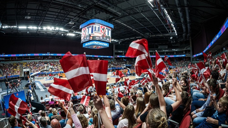 Arēnas tribīnes Eiropas čempionāta laikā. Foto: FIBA