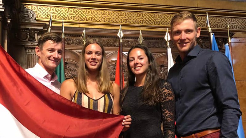 Mārtiņš Pļaviņš, Tīna Graudiņa, Anastasija Kravčenoka, Edgars Točs. Foto: facebook.com/martins.plavins