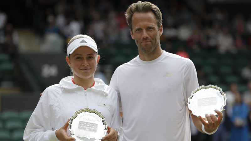 Vimbldonas finālisti Aļona Ostapenko un Roberts Lindsteds. Foto: AP/Scanpix