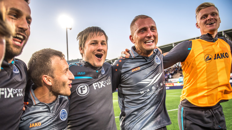 "Riga" prieki Helsinkos / Foto: Zigismunds Zālmanis, "Riga" FC