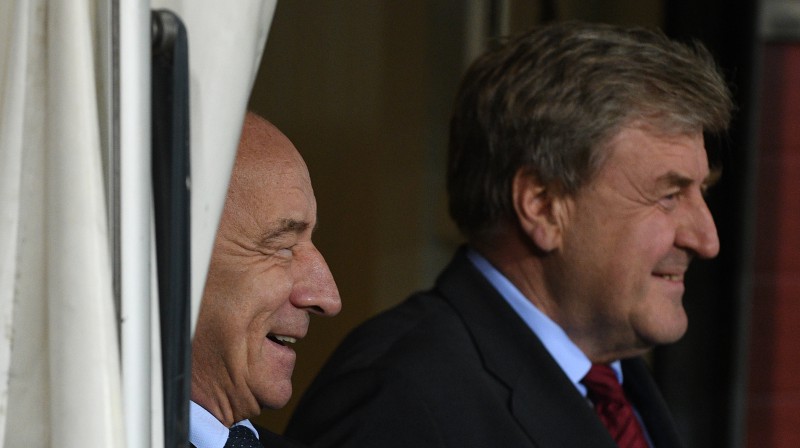 Jānis Mežeckis un Vladimirs Žuks. Foto: Romāns Kokšarovs/f64