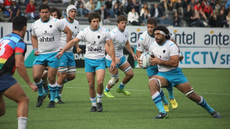 Urugvajas izlases spēlētāji mačā pret Dienvidamerikas izlasi
Foto: facebook.com/UnionRugbyUruguay