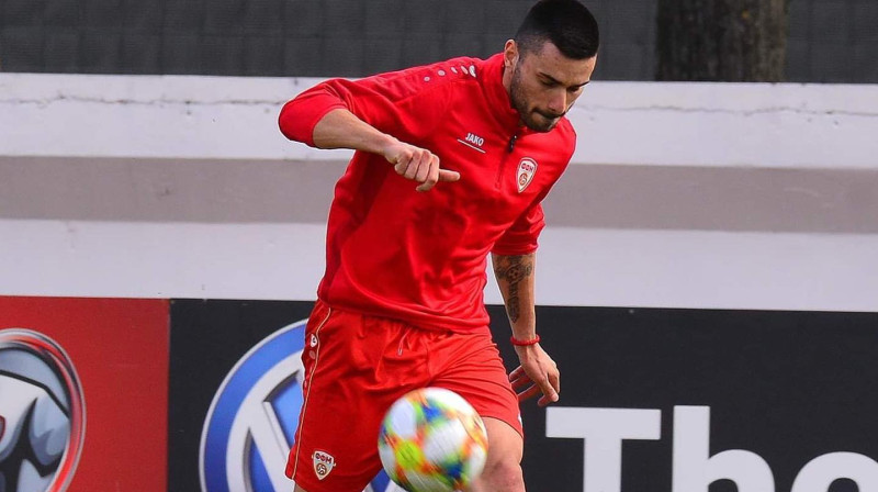 Ivans Tričkovskis treniņā "Daugavas" stadionā / Foto: Ziemeļmaķedonijas Futbola federācija