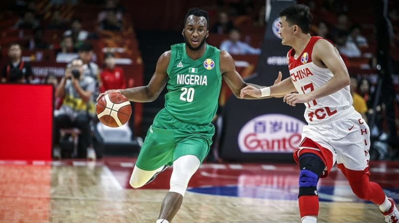 Džošs Okogi un Nigērija: biļete uz Tokiju rokā. Foto: FIBA