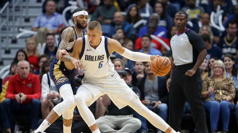 Kristaps Porziņģis 25. oktobrī Ņūorleānā. Foto: USA Today/Scanpix