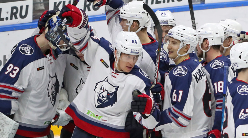 Ņižņekamskas "Neftekhimik" hokejisti. Foto: TASS/Scanpix