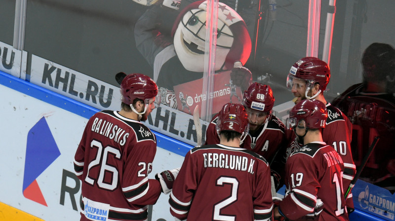 Rīgas ''Dinamo'' hokejisti. Foto: ZUMAPRESS.com/Scanpix