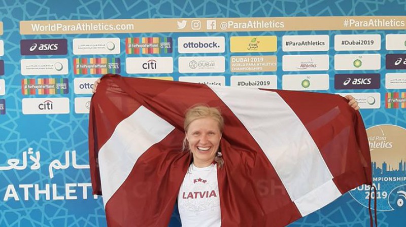 Diāna Dadzīte triumfē Dubaijā. Foto: Latvijas Paralimpiskā komiteja