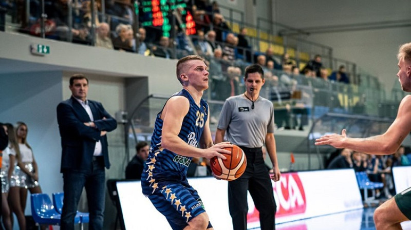 Edgars Lasenbergs 2019. gada 22. oktobrī, Lietuvas kausa spēlē pret "Telšiai". Foto: Pieno žvaigždes
