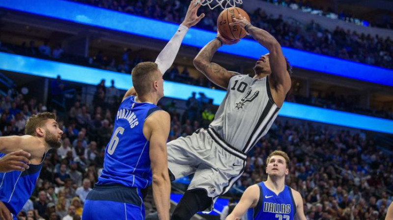 Kristaps Porziņģis spēlē pret Sanantonio. Foto: USA Today Sports/Scanpix