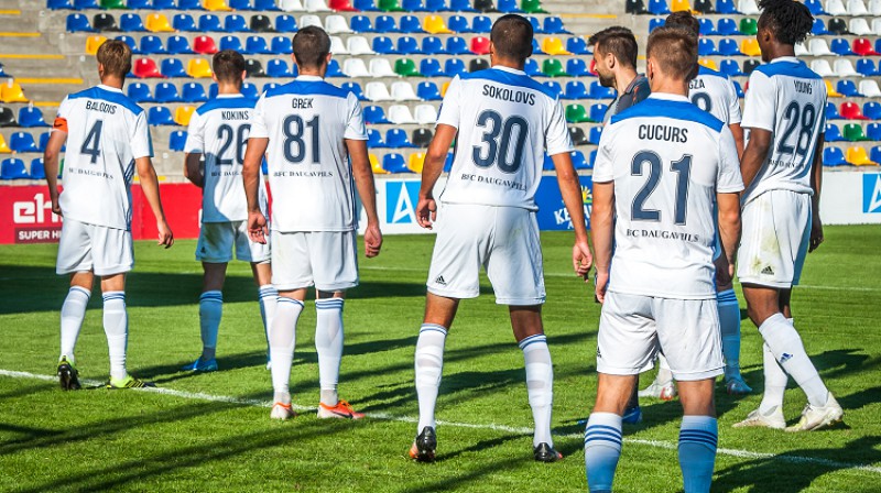 "Daugavpils" aizsardzībā. Foto: Zigismunds Zālmanis ("Riga" FC).