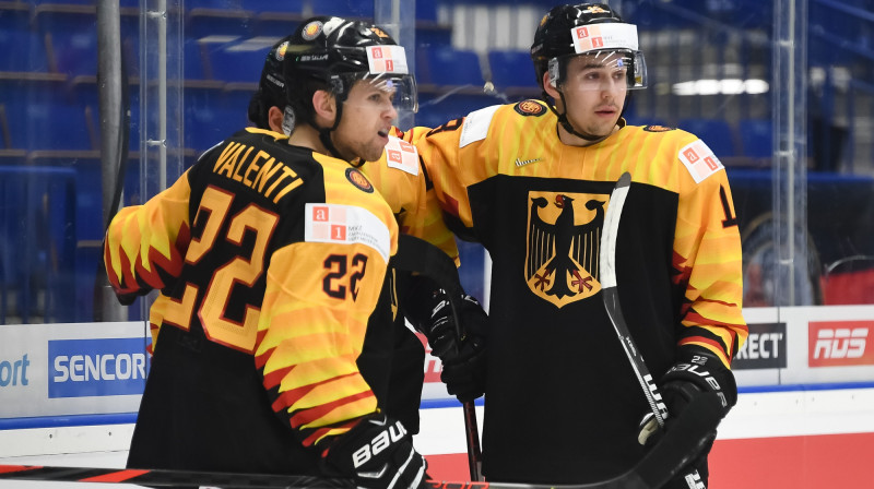 Vācijas U20 izlases hokejisti. Foto: Andrea Cardin/HHOF-IIHF Images