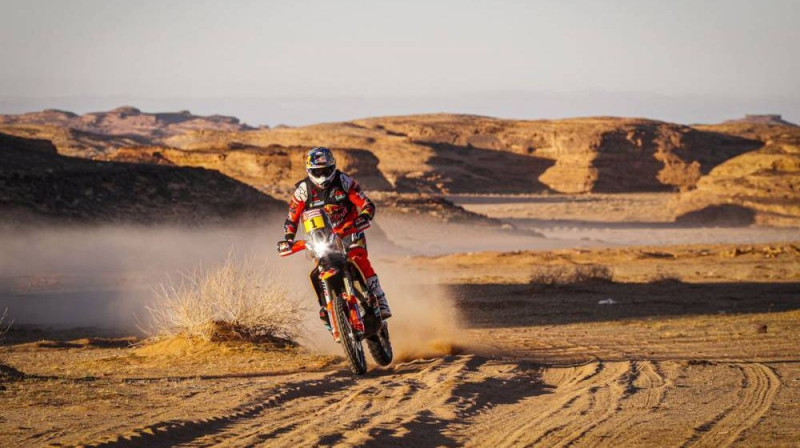 Motociklu klasē uzvarēja Tobijs Praiss. Foto: Dakar.com