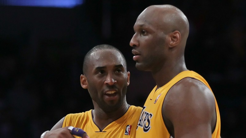 Kobe Braients un Lamārs Odoms. Foto: AFP/Scanpix