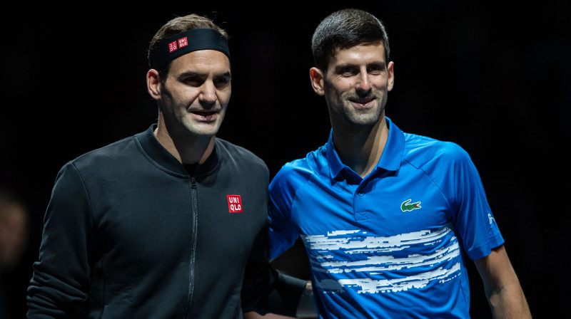 Rodžers Federers un Novaks Džokovičs. Foto: imago/Scanpix