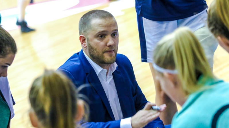 Kaspars Mājenieks EWBL spēlē Liepājā 2020. gada 10. janvārī. Foto: Ģirts Gertsons