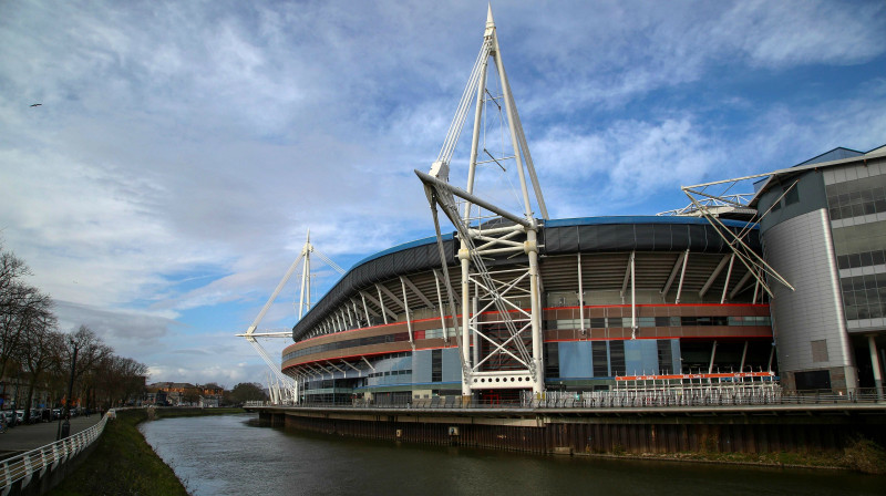 Skats uz "Millenium Stadium", kurā bija jānotiek mačam
Foto: AFP/Scanpix
