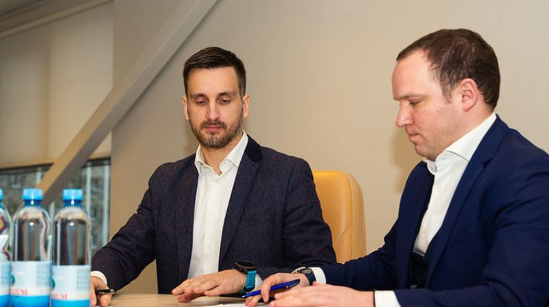 Edgars Pukinsks un Vadims Ļašenko. Foto: LFF