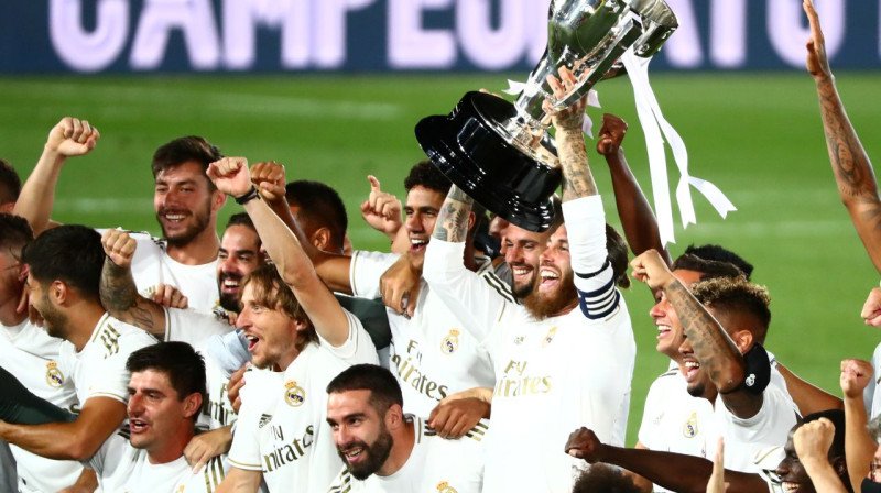 Madrides "Real" - 2020. gada "La Liga" čempioni. Foto: Reuters / Scanpix
