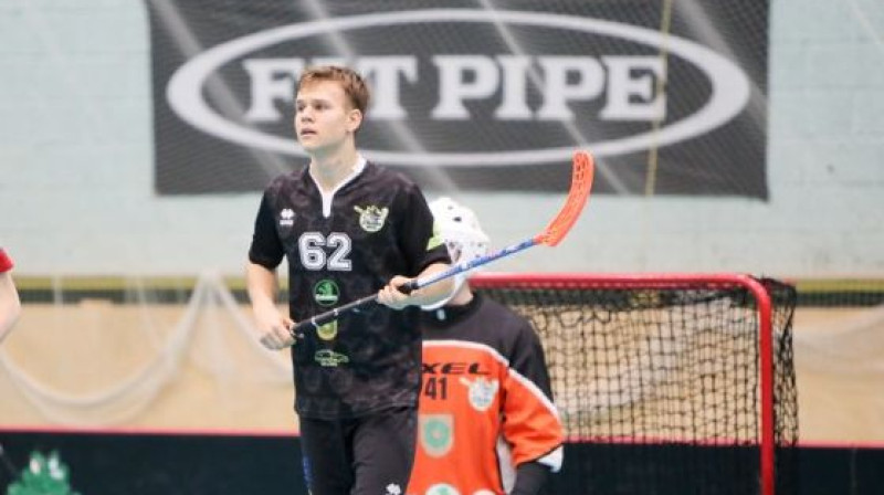 Valters Kalnietis (Talsu NSS/Krauzers). Foto: floorball.lv