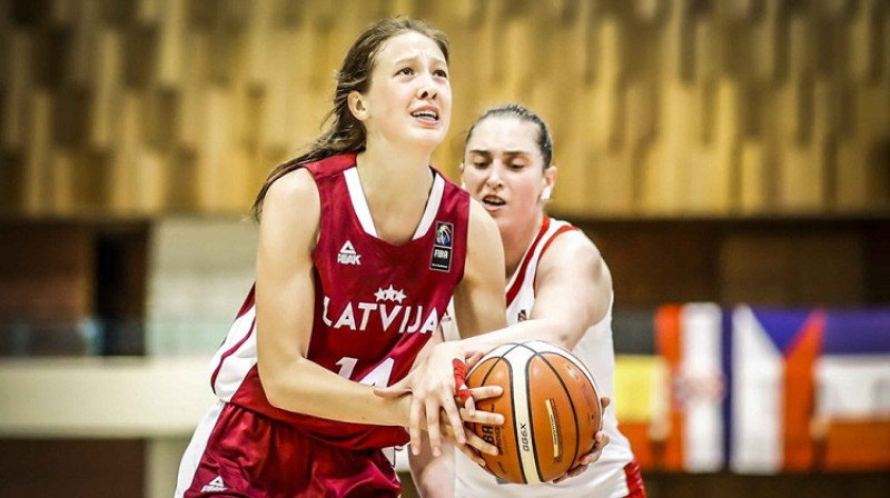 Eva Indriķe 2019. gada Eiropas U18 čempionātā Sarajevā. Foto: FIBA