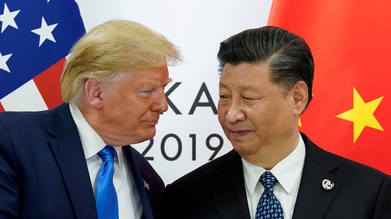 Donalds Tramps un Ķīnas prezidents Sji Dziņpins. Foto: Reuters/Scanpix