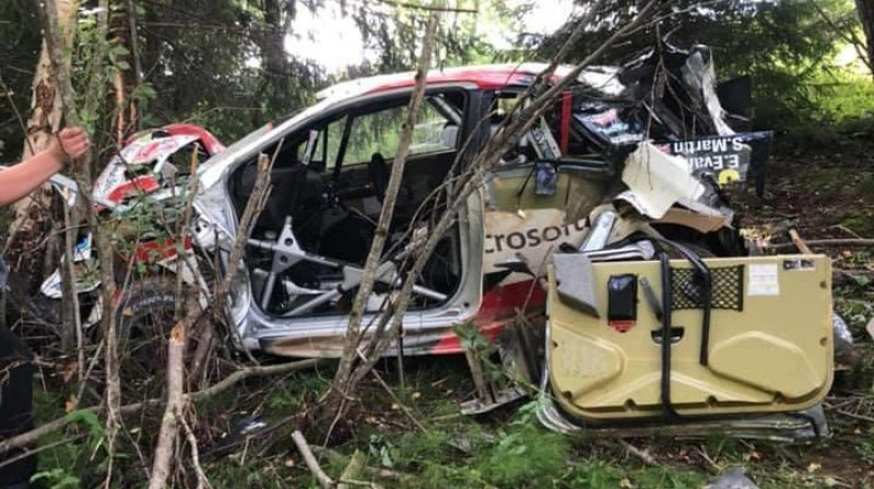 Evansa auto pēc avārijas
