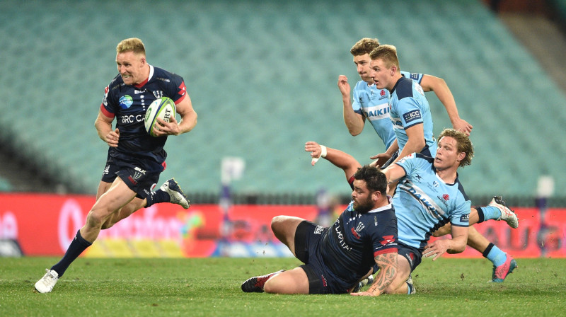Epizode no "Waratahs" un "Rebels" cīņas. Arī sezonas kopvērtējumā melburnieši bija nenotverami.
Foto: AFP/Scanpix