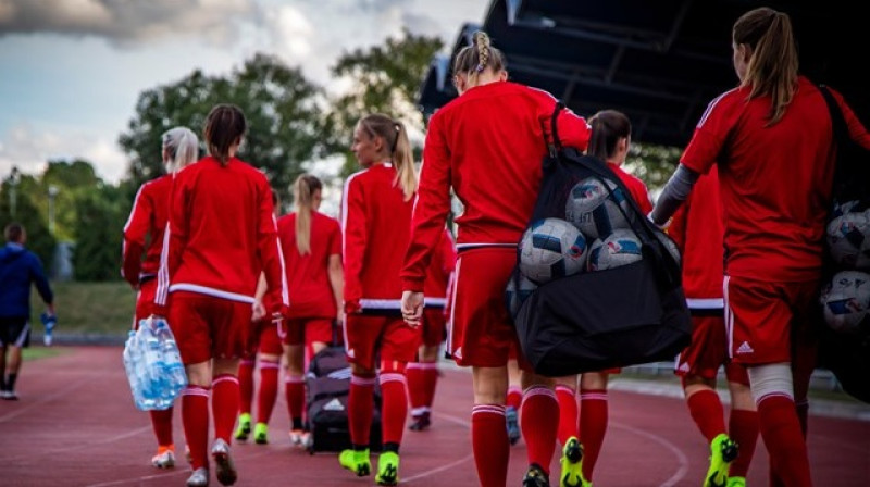 Latvijas sieviešu futbola izlase. Foto: LFF