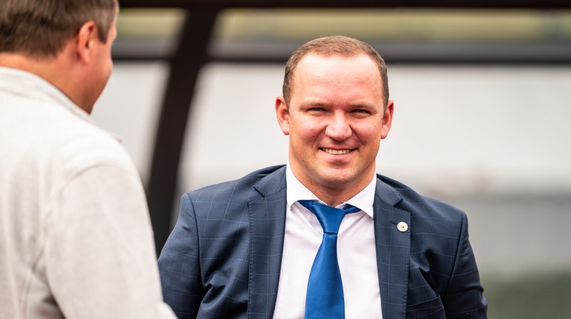 Askolds Uldriķis un Vadims Ļašenko bija klātienē arī LTFA kongresā. Foto: LFF