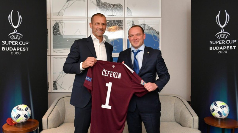 Aleksandrs Čeferins un Vadims Ļašenko. Foto: LFF