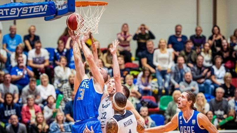 "Ogre" pret "VEF Rīga". Foto: Renārs Koris/estlatbl.com