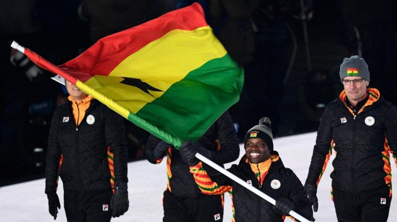 Akvasi Frimpongs olimpiskajās spēlēs Phjončhanā. Foto: European Union Ghana