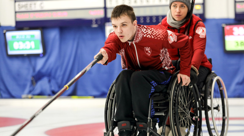 Kērlinga kluba Rīga komanda - Poļina Rožkova/Sergejs Djačenko
Foto: WCF/Alina Pavlyuchik