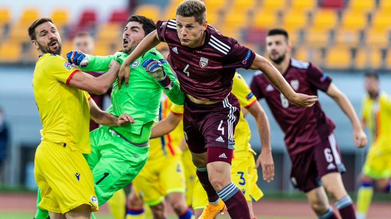 Kaspars Dubra Andoras soda laukumā. Foto: LFF
