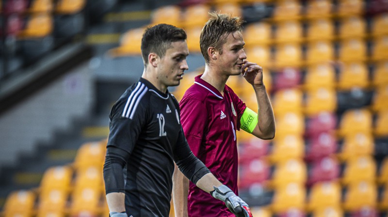 Nils Puriņš un Daniels Balodis. Foto: LFF