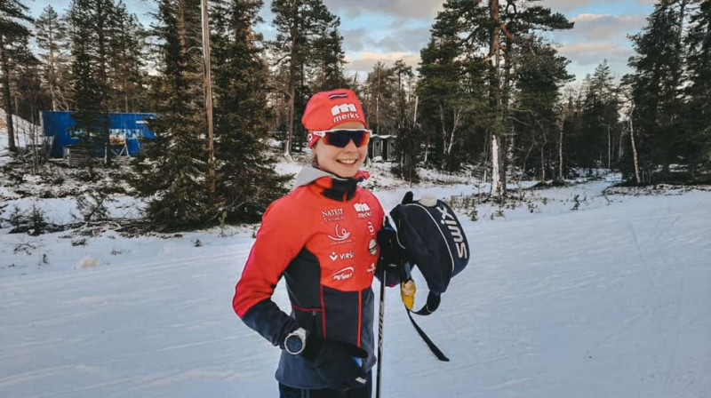 Patrīcija Eiduka treniņa laikā Somijā. Foto no sportistes personīgā arhīva.
