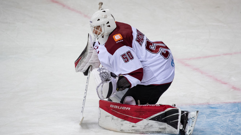 Zeinam Makintairam pirmā pilnā spēle ''Dinamo'' vārtos. Foto: Artūrs Stabulnieks/dinamoriga.lv