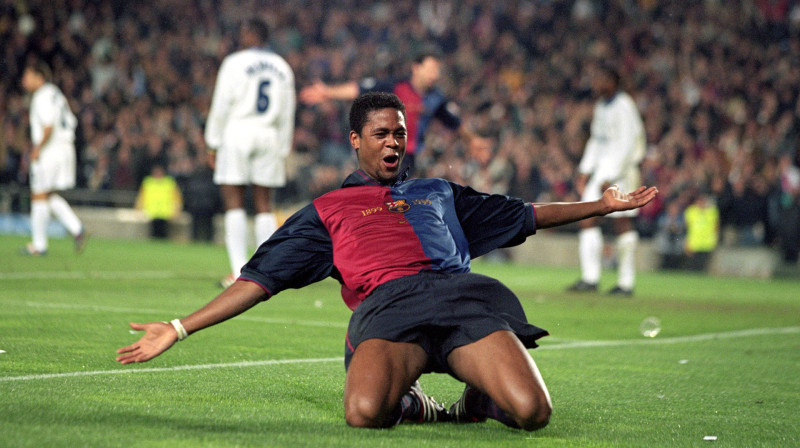Patriks Kluiverts "Barcelona" kreklā. Foto: Getty Images