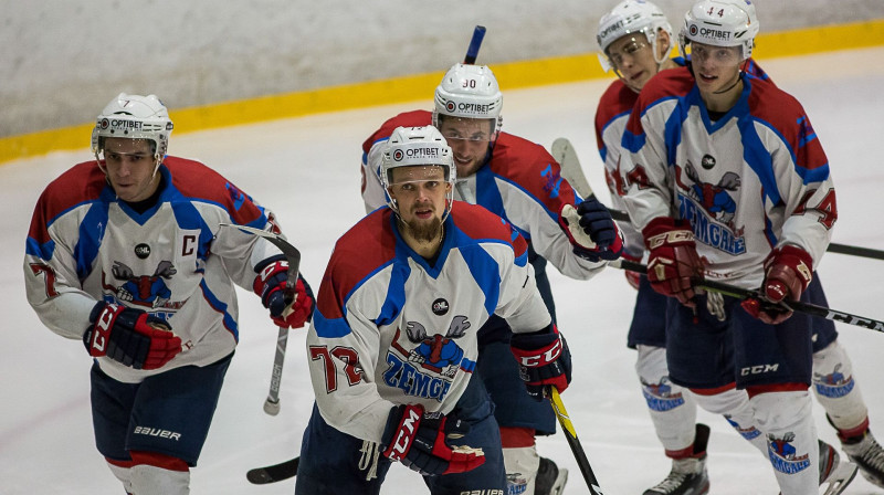 "Zemgales" līderi - Rustams Begovs, Roberts Jekimovs un Kirils Tambijevs. Foto: Optibet hokeja līga