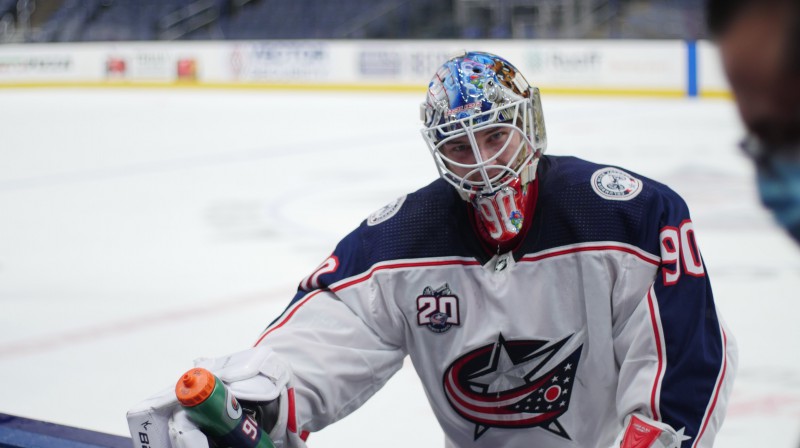 Elvis Merzļikins. Foto: Columbus Blue Jackets