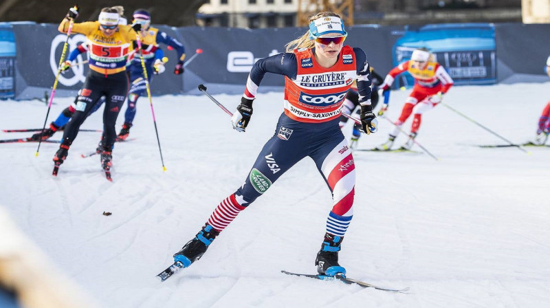 Džesika Diginsa pēc nelielas lejupslīdes Lahti atkal atgreizusies virsotnē. Foto: Nordic Focus