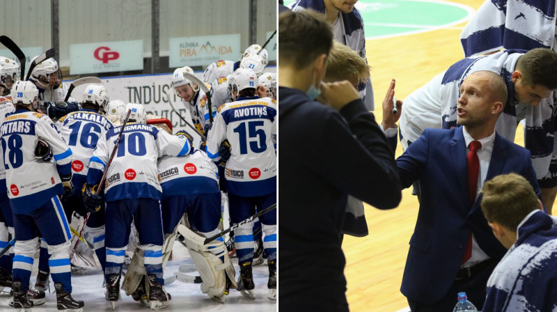 Liepājas un Rīgas komandas. Foto: Guntis Lazdāns/OHL, Ģirts Gertsons/estlatbl.com