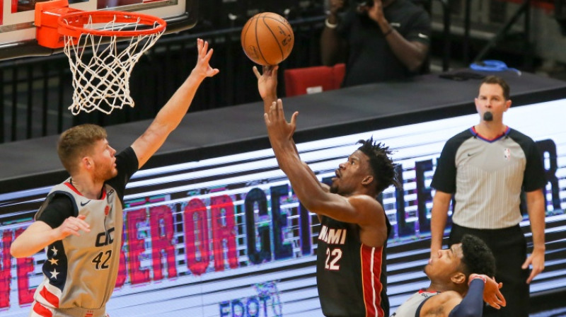 Dāvis Bertāns spēlē pret "Heat". Foto: USA TODAY Sports/Scanpix
