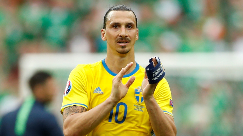 Zlatans Ibrahimovičš 2016.gada EČ laikā. Foto: Reuters/Scanpix