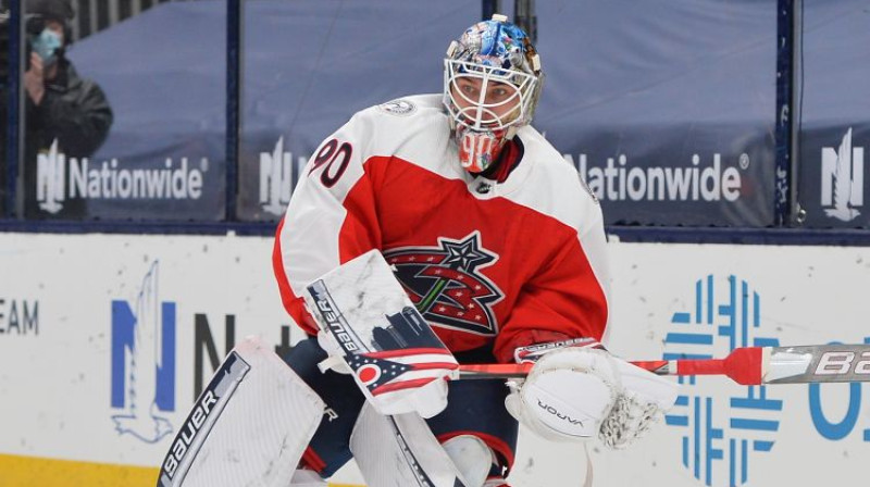 Elvis Merzļikins. Foto: Blue Jackets